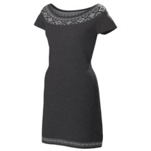Neve Ella Boat Neck Dress - Ultrafine Merino Wool, Short Sleeve (For Women) in Charcoal - Closeouts