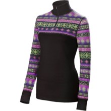 Neve Fair Isle Shirt - Zip Neck, Long Sleeve (For Women) in Black - Closeouts