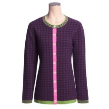 Neve Fergie Polka-Dot Cardigan Sweater - Lambswool (For Women) in Wisteria - Closeouts