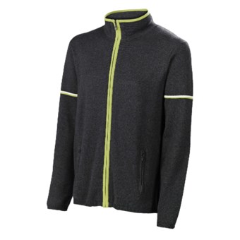 Neve Ian Cardigan Sweater - Cotton-Merino Wool (For Men) in Charcoal