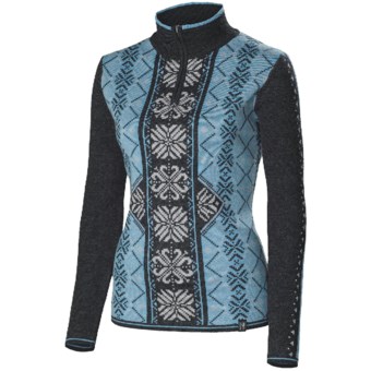 Neve Isabella Sweater - Merino Wool, Zip Neck (For Women) in Sea