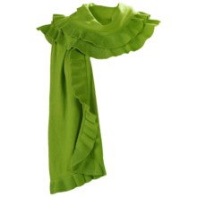 Neve Jackie Ruffled Shawl - Cotton-Merino Wool (For Women) in Basil - Closeouts