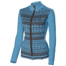 Neve Kay Ultrafine Merino Wool Zip Sweater (For Women) in Sea - Closeouts