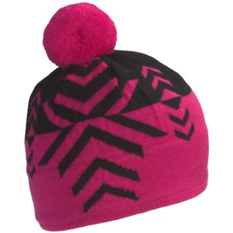 Neve Leah Beanie Hat - Merino Wool (For Women) in Raspberry