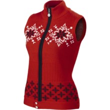 Neve Nina Nordic Vest - Merino Wool, Full Zip (For Women) in Red - Closeouts