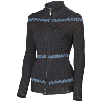 Neve Piper Cardigan Sweater - Merino Wool, Full Zip (For Women) in Charcoal
