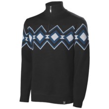 Neve Remy Zip Neck Sweater - Merino Wool (For Men) in Black - Closeouts