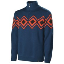 Neve Remy Zip Neck Sweater - Merino Wool (For Men) in Blue Spruce - Closeouts