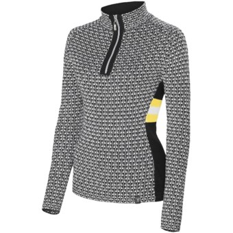 Neve Riley Sweater - Merino Wool Blend, Zip Neck (For Women) in Canary