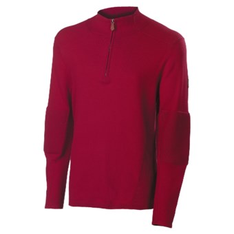 Neve Tom Sweater - Cotton-Merino Wool, Zip Neck (For Men) in Wine