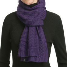 Neve Vivienne Cabled Merino Wool Scarf (For Women) in Grape - Closeouts