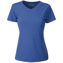 New Balance Endurance Tech T-Shirt - V-Neck, Short Sleeve (For Women) in Pink Shock - Closeouts