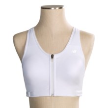 New Balance High-Profile Crop Sports Bra - High Impact (For Women) in White - Closeouts