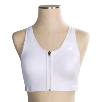 New Balance High-Profile Crop Sports Bra - High Impact (For Women) in White