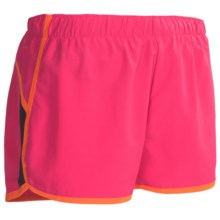 New Balance Momentum Shorts - Built-In Brief (For Women) in Rasberry/Golden Poppy/Black - Closeouts