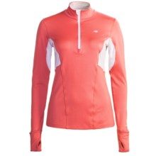 New Balance NBX Shirt - Zip Neck, Long Sleeve (For Women) in Cayenne/White - Closeouts