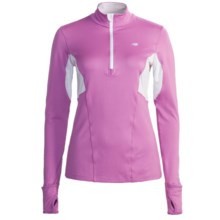 New Balance NBX Shirt - Zip Neck, Long Sleeve (For Women) in Spring Crocus/White - Closeouts