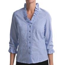 Nexx Ruffled Chambray Shirt - Cotton, 3/4 Sleeve (For Women) in Chambray - Closeouts
