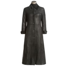 Nicole Miller Long Shearling Coat (For Women) in Blk - Closeouts