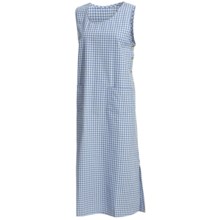 Nina Capri Embroidered Jumper - Cotton, Sleeveless (For Women) in Blue Plaid - Closeouts