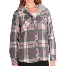 Nina Capri Missy Flannel Shirt Jacket - Thermal Lining (For Women) in Grey/Pink - Closeouts