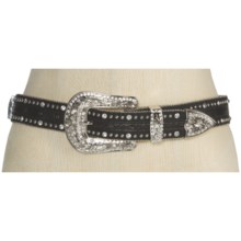 Nocona Gator Print and Crosses Belt - Leather (For Women) in Black - Closeouts