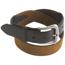 Nocona Leather Western Belt (For Men) in Crazy Horse/Black - Closeouts