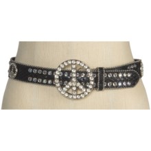 Nocona Peace Buckle Belt - Leather(For Women) in Black - Closeouts