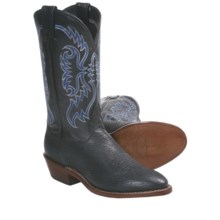 Nocona Shark Skin Cowboy Boots - Round Toe (For Men) in Black - Closeouts