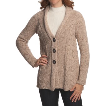 Nomadic Traders Abby Cardigan Sweater - Donegal Cable Knit (For Women) in Oatmeal