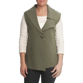 Nomadic Traders Asymmetric Vest - Boiled Wool (For Women) in Loden