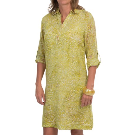 Nomadic Traders Batik Chiffon Shirt Dress 3/4 Sleeve (For Women)