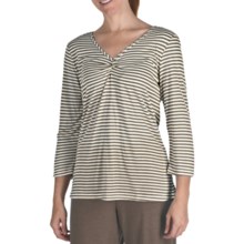 Nomadic Traders Cotton-Micromodal Stripe Tunic Shirt - 3/4 Sleeve (For Women) in Latte - Closeouts