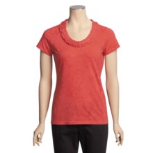 Nomadic Traders Cotton Ruffle Shirt - Short Sleeve (For Women) in Guava - Closeouts