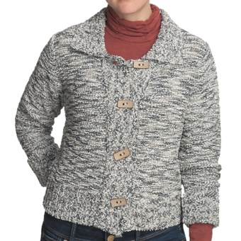 Nomadic Traders Crop Knit Jacket - Button Front (For Women) in Tweed Granite