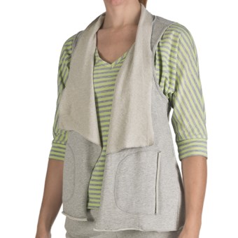 Nomadic Traders Flutter Collar Vest - French Terry (For Women) in Heather Grey