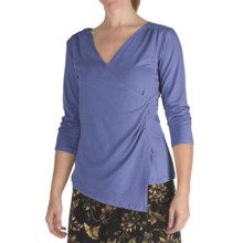 Nomadic Traders Marrakesh Knit Suri Shirt - Stretch Jersey, V-Neck, 3/4 Sleeve (For Women) in Tile Blue - Closeouts
