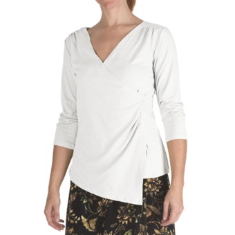 Nomadic Traders Marrakesh Knit Suri Shirt - Stretch Jersey, V-Neck, 3/4 Sleeve (For Women) in White