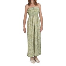 Nomadic Traders Rayon Batik Maxi Dress - Removable Straps (For Women) in Lemongrass - Closeouts