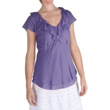 Nomadic Traders Ruffled Chiffon Shirt - Short Sleeve (For Women) in Lilac Marble - Closeouts