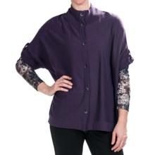 Nomadic Traders St. Germain Boxy Cardigan Sweater - 3/4 Sleeve (For Women) in Aubergine - Closeouts