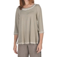 Nomadic Traders Stripe Hannah Shirt - Cotton-Modal, 3/4 Sleeve (For Women) in Latte - Closeouts