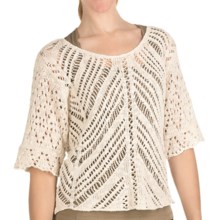Nomadic Traders Textured Breezy Sweater - 3/4 Sleeve (For Women) in Natural - Closeouts