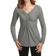 Knotted Tunic Shirt - Jersey Knit Micromodal®, Long Sleeve (For Women