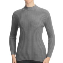 Nomadic Traders WIDE RIB POORBOY COTTON BLEND TURTLENECK (For Women) in Platinum - Closeouts