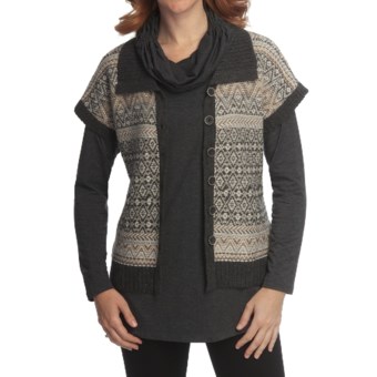 Nomadic Traders Winter Solstice Long Vest (For Women) in Charcoal