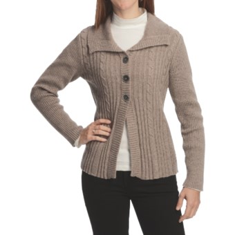 Nomadic Traders Winter Solstice Montreal Cardigan Sweater (For Women) in Mushroom