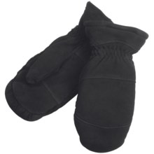 North American Trading Deerskin Chopper Mittens - Sherpa Liner (For Men) in Black - Closeouts