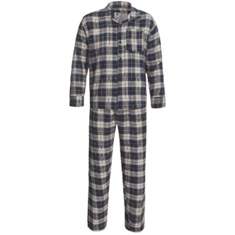 Northwest Blue Flannel Pajamas - Long Sleeve (For Men) in Natural