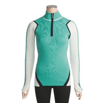 Obermeyer Tess Sweater - Zip Neck (For Women) in Aqua Frost